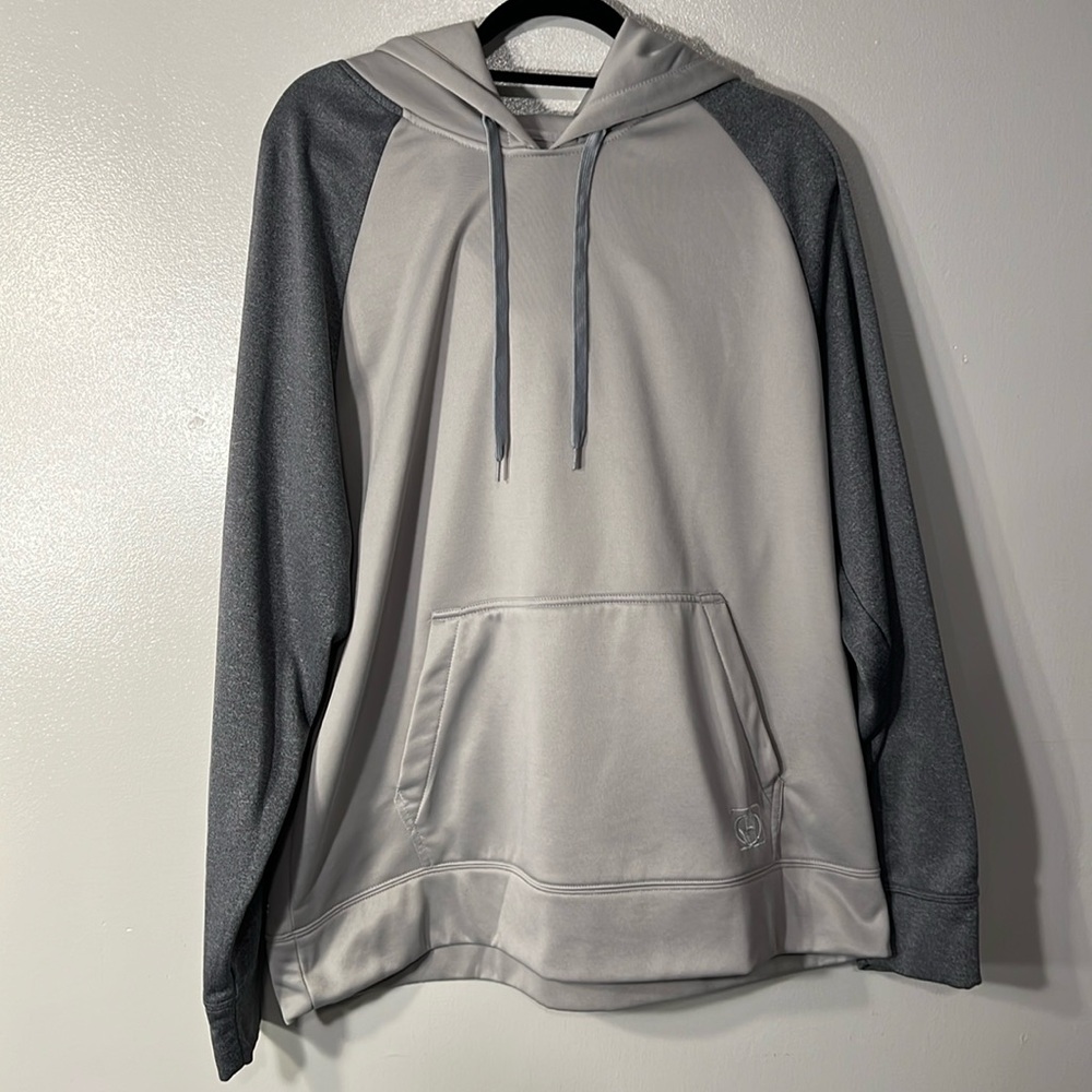 Body Glove Pullover Hoodie w/ drawstring & Kangaroo pocket in Gray & Lt. Gray Lg